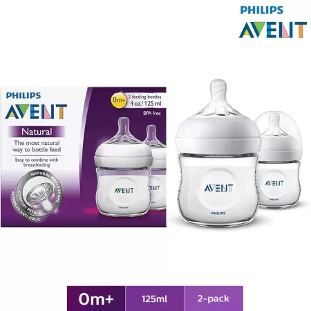 Philips Avent Natural Feeding Bottles 0m+ 125ml Double