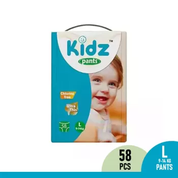 Kidz Baby Diaper Pants Style (9-14Kg) L 58pcs