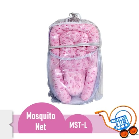 Newborn Premium Baby Sleeping Bed with Mosquito Net (Pink)