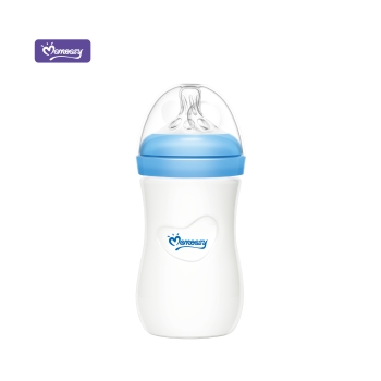 momeasy natural glass feeding bottle 240ml blue 44912