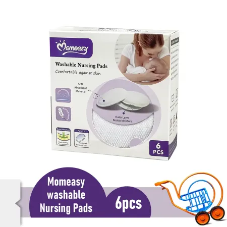 MOMEASY Soft Absorbent Washable Nursing Breast Pad - 6 Pcs