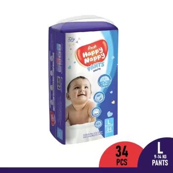 Fresh Happy Nappy Pants Baby Diaper (9-14Kg) - L 34 pcs